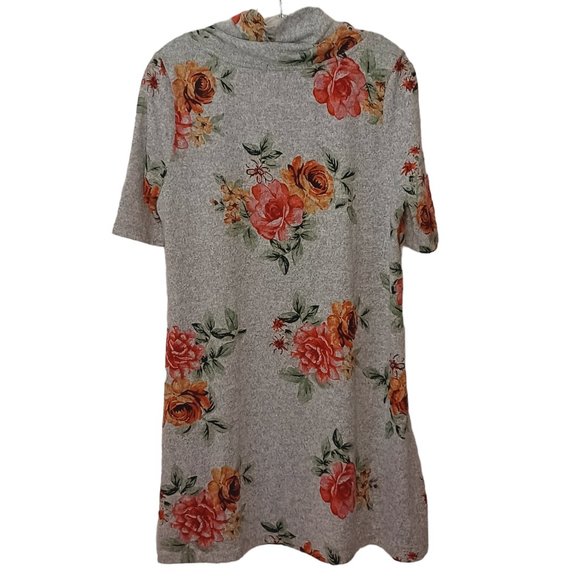 CoCo + Carmen Gray Floral Dress With Pockets Size Small/Medium - Picture 2 of 4